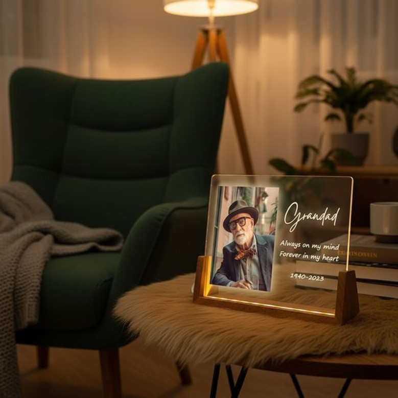 Custom Grandad Memorial LED Night Light Custom Photo Sympathy Custom Grandad Memorial LED Night Light Custom Photo Sympathy