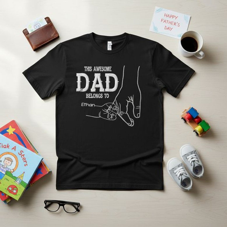 Custom Name & Number Dad Embroidered Comfort Colors T-shirt Custom Name & Number Dad Embroidered Comfort Colors T-shirt