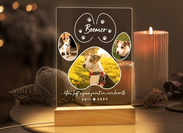 Custom Pet Memorial Night Light Personalized Photo Loss Gift Custom Pet Memorial Night Light Personalized Photo Loss Gift