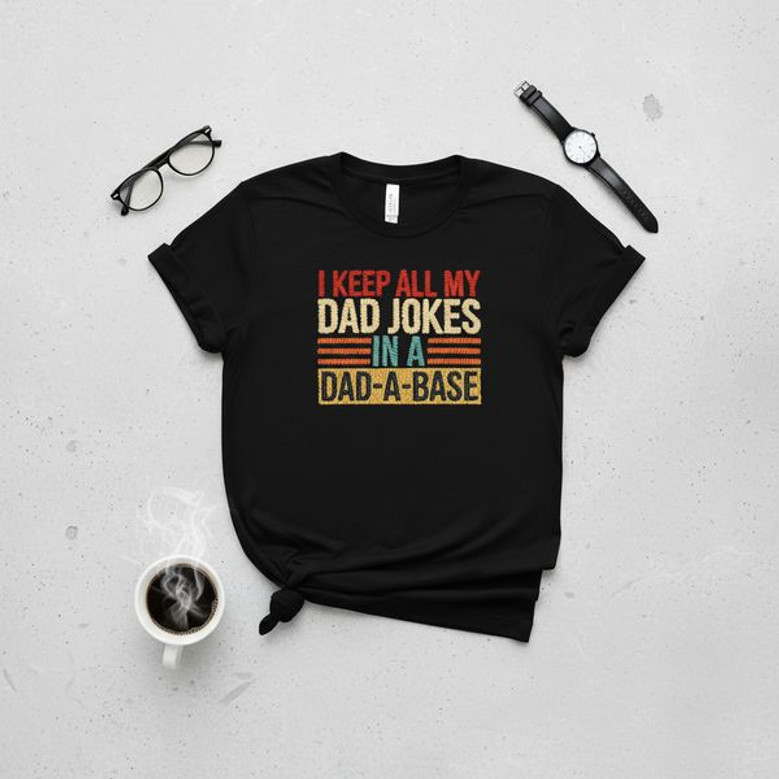 Dad-A-Base Jokes Embroidered Comfort Colors T-shirt