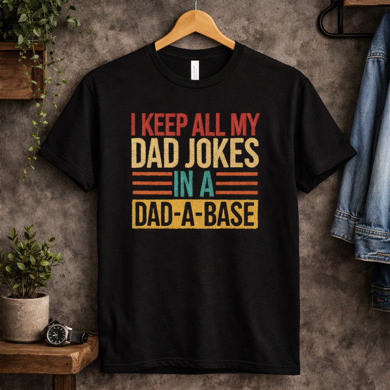 Dad-A-Base Jokes Embroidered Comfort Colors T-shirt