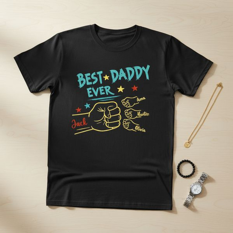 Dad's Eternal Fist Bump Embroidered Comfort Colors T-shirt