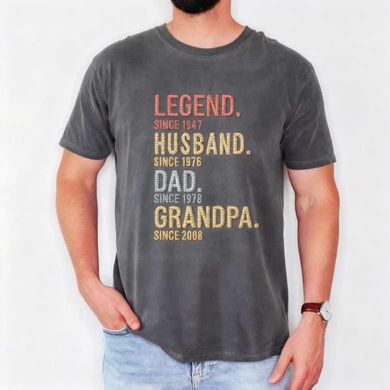 Dad's Eternal Legacy Embroidered Comfort Colors T-shirt
