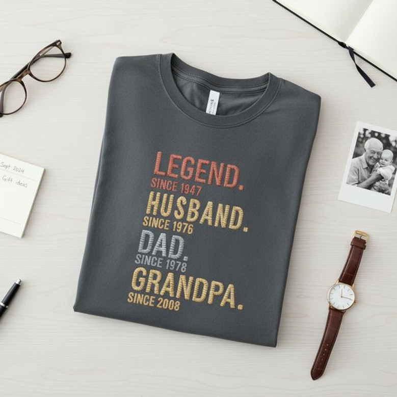 Dad's Eternal Legacy Embroidered Comfort Colors T-shirt