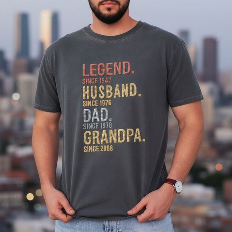 Dad's Eternal Legacy Embroidered Comfort Colors T-shirt