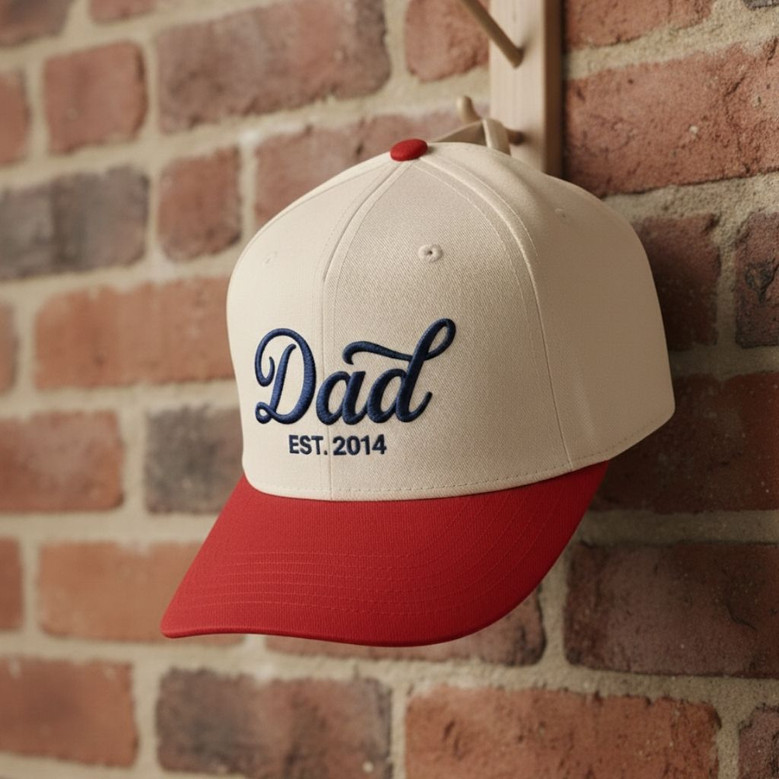 Embroidered Mid Profile Baseball Cap - Custom Dad Year Keepsake