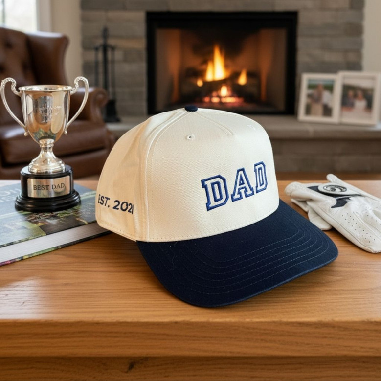 Embroidered Mid Profile Baseball Cap - Personalized Dad Gift