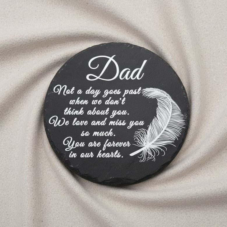 Eternal Feather Tribute Dad Memorial Garden Stone with Bracket Eternal Feather Tribute Dad Memorial Garden Stone with Bracket