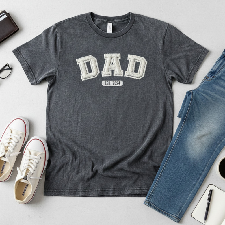 Everlasting Bond Custom Dad Embroidered Comfort Colors T-shirt