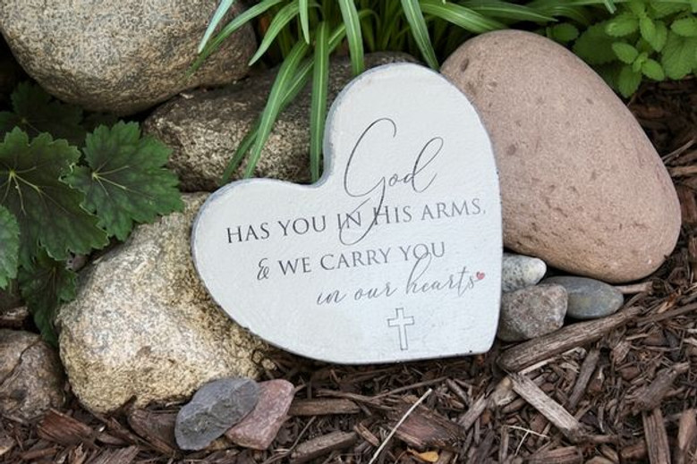 Forever Loved Handcrafted Heart Memorial Garden Stone Forever Loved Handcrafted Heart Memorial Garden Stone