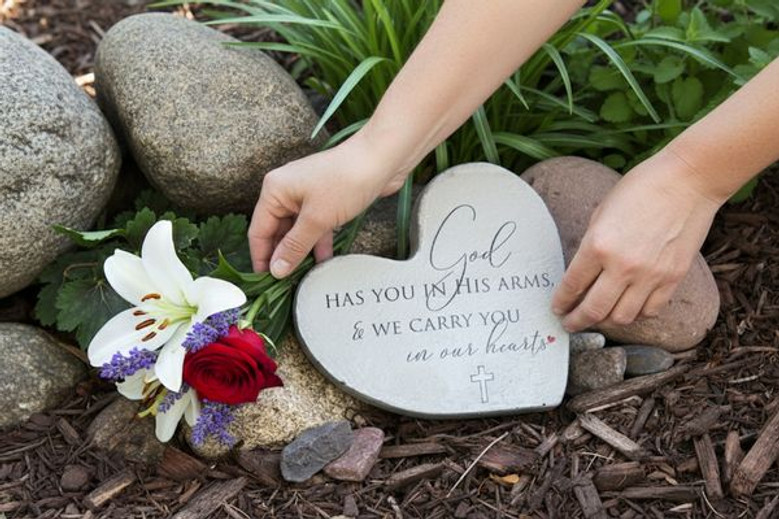 Forever Loved Handcrafted Heart Memorial Garden Stone Forever Loved Handcrafted Heart Memorial Garden Stone