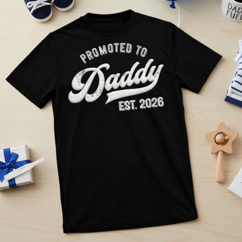 Future Dad Embroidered Comfort Colors T-shirt Announcement