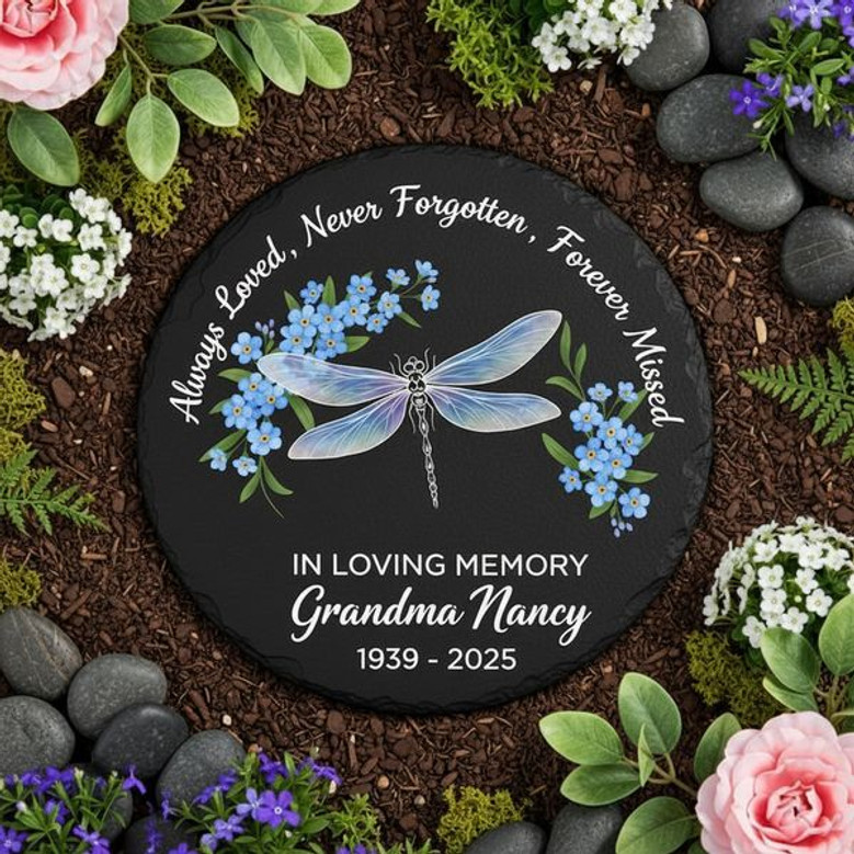 Garden Floral Tribute Dragonfly Memorial Garden Stone