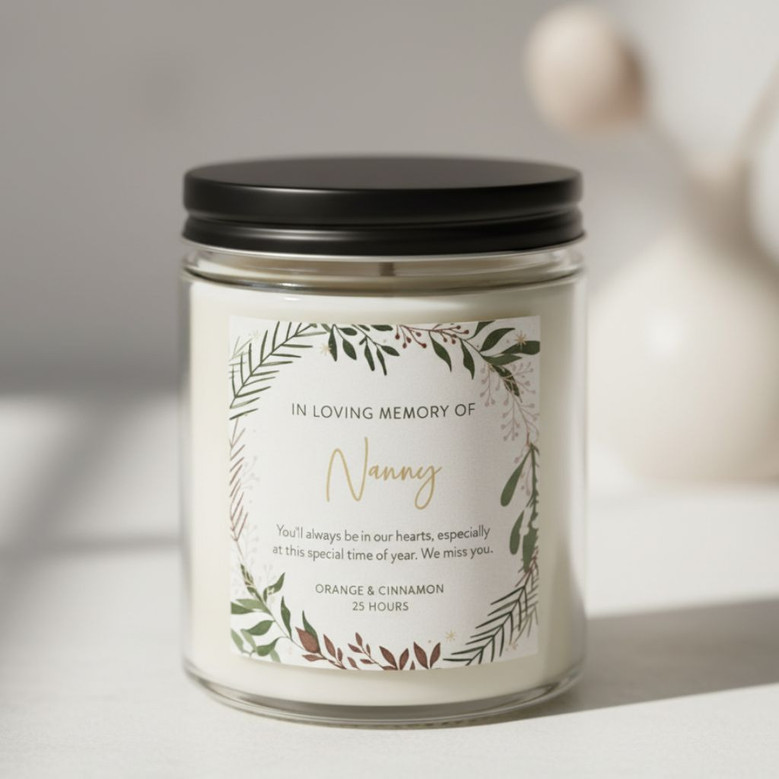 Graceful Remembrance Personalised Soy Wax Candle 9oz Jar Graceful Remembrance Personalised Soy Wax Candle 9oz Jar