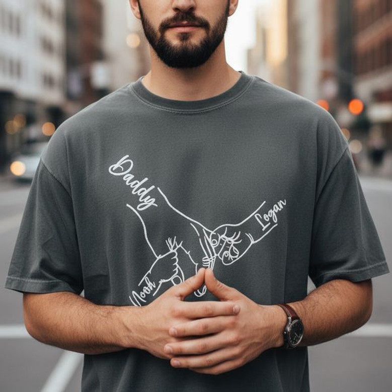 Hand-in-Hand Dad Embroidered Comfort Colors T-shirt