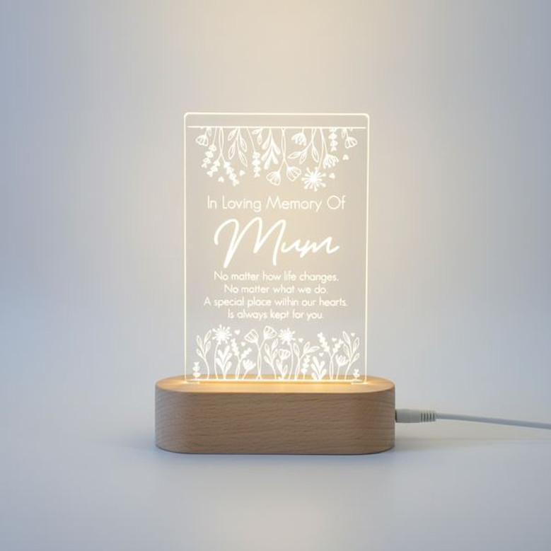 Heartfelt Remembrance Personalized Memorial Light Night for Mom