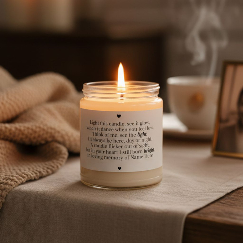 Heartfelt Sympathy Custom 9oz Soy Wax Memorial Candle Gift Heartfelt Sympathy Custom 9oz Soy Wax Memorial Candle Gift
