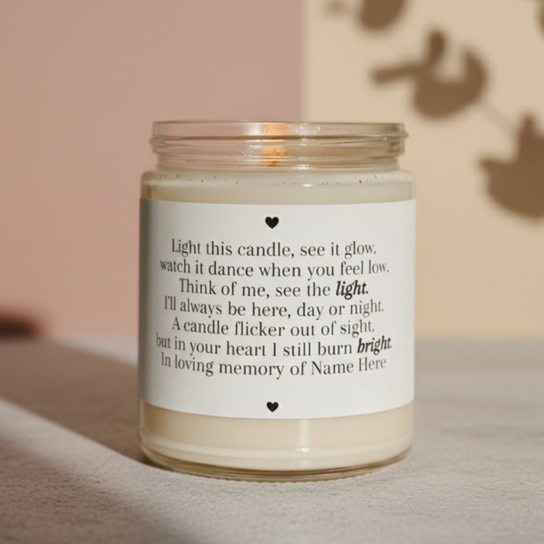 Heartfelt Sympathy Custom 9oz Soy Wax Memorial Candle Gift Heartfelt Sympathy Custom 9oz Soy Wax Memorial Candle Gift