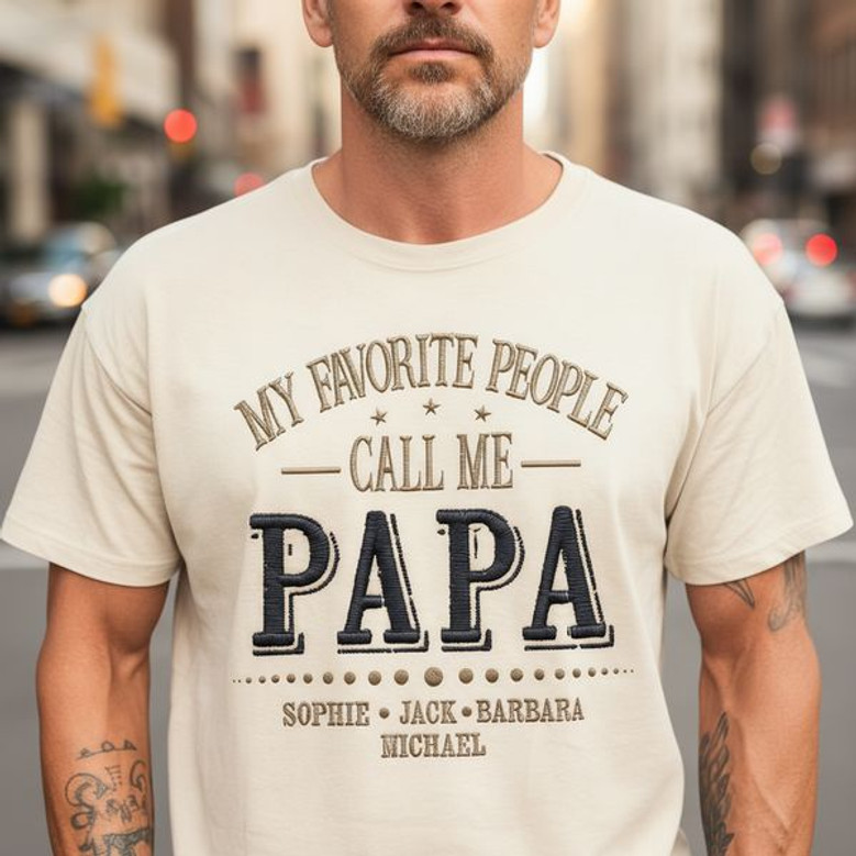 Heartwarming Papa Embroidered Comfort Colors T-shirt Heartwarming Papa Embroidered Comfort Colors T-shirt