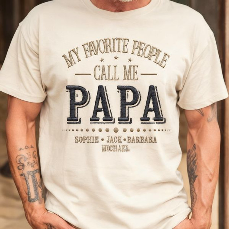 Heartwarming Papa Embroidered Comfort Colors T-shirt Heartwarming Papa Embroidered Comfort Colors T-shirt