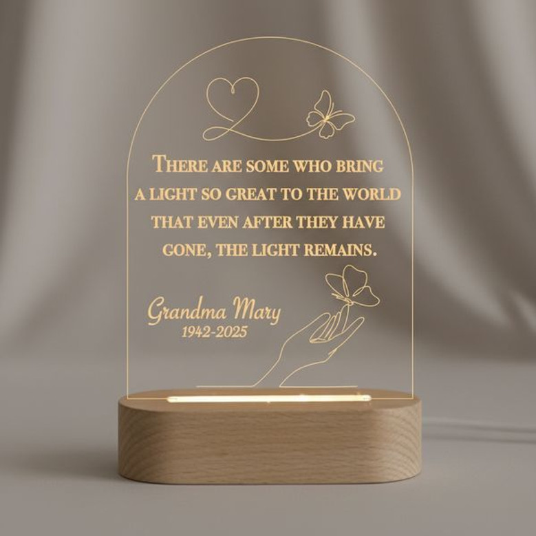 Her Light Remains Personalized Memorial Night Light Gift