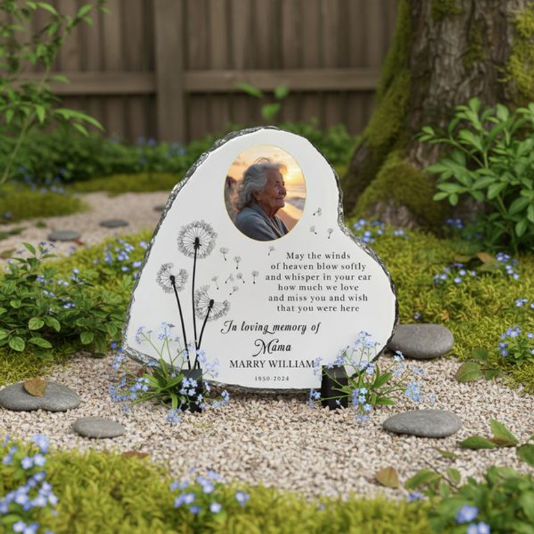 Honoring Mothers Memory Custom Photo Memorial Garden Stone