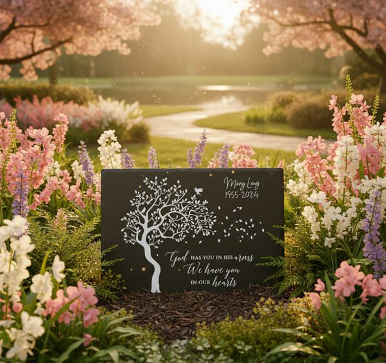 In His Heavenly Care God Has You Memorial Garden Stone