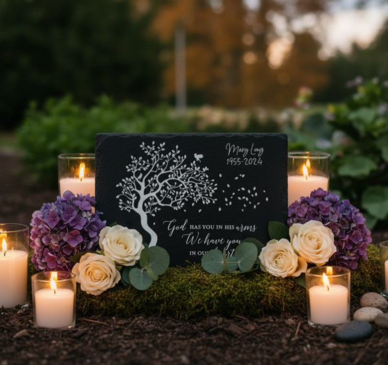 In His Heavenly Care God Has You Memorial Garden Stone