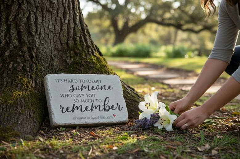 Keeping Them Close Memorial Garden Stone and Tree Marker