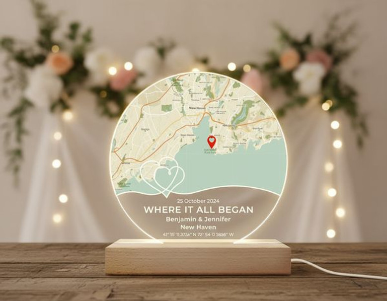 Map Your Journey Custom Where We Met Memorial Light Night Map Your Journey Custom Where We Met Memorial Light Night