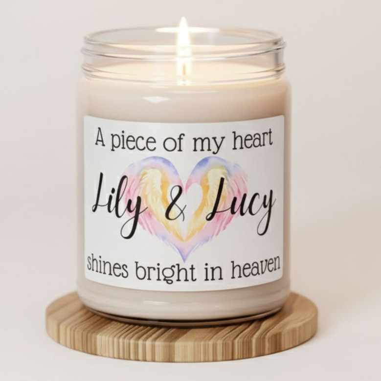 Memories Shine On Personalized Soy Wax Candle 9oz Tribute Memories Shine On Personalized Soy Wax Candle 9oz Tribute