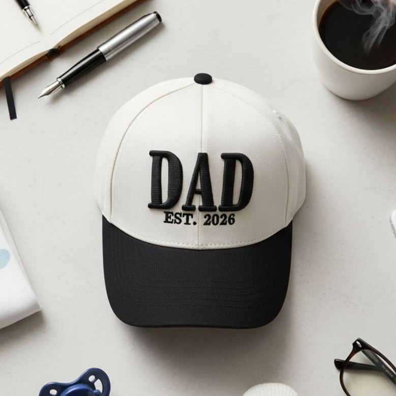 New Dad Embroidered Mid Profile Baseball Cap - Husband's Gift