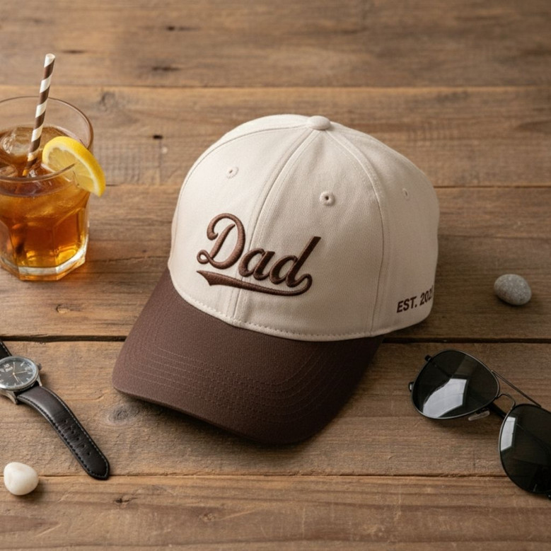 Personalized Embroidered Mid Profile Baseball Cap, Best Gift for Dad