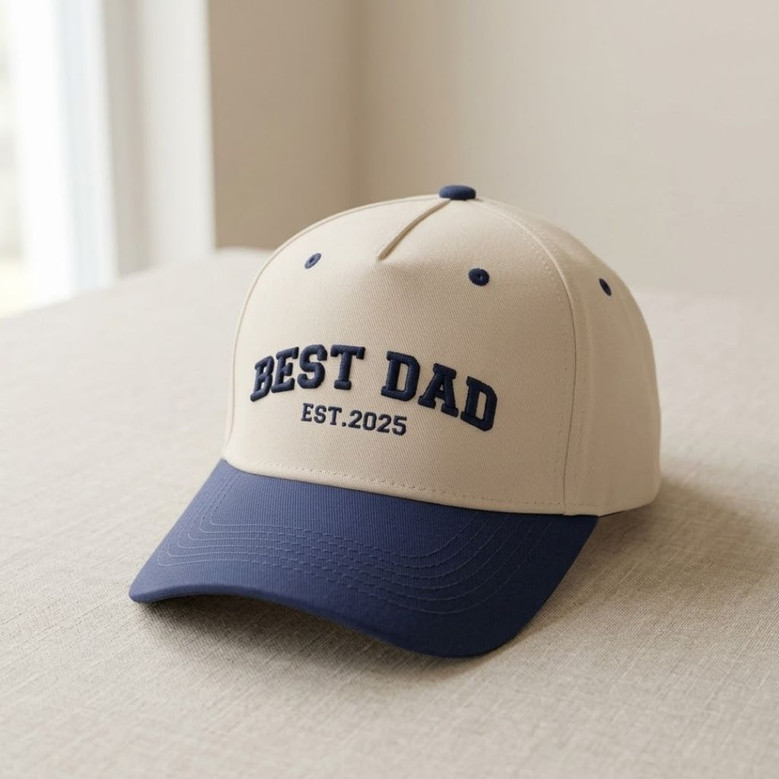 Personalized Embroidered Mid Profile Baseball Cap For Dad Gift