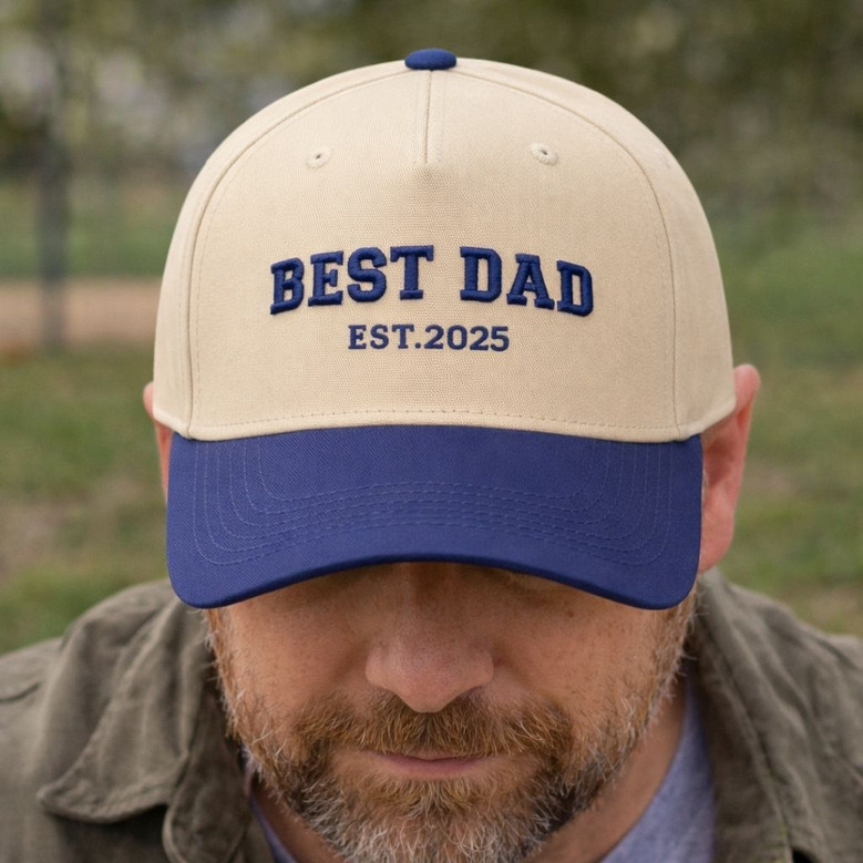 Personalized Embroidered Mid Profile Baseball Cap For Dad Gift