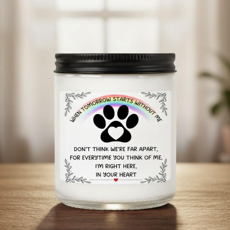 Pet Loss Remembrance Rainbow Bridge Soy Wax Candle 9oz