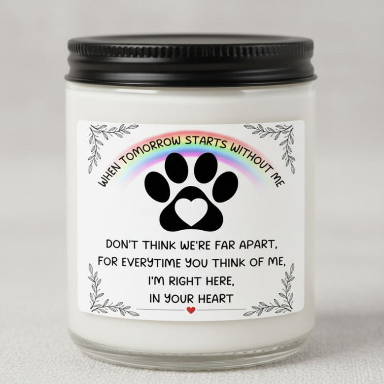 Pet Loss Remembrance Rainbow Bridge Soy Wax Candle 9oz