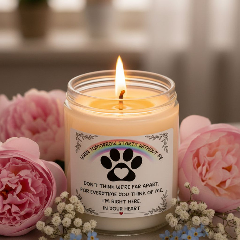 Pet Loss Remembrance Rainbow Bridge Soy Wax Candle 9oz
