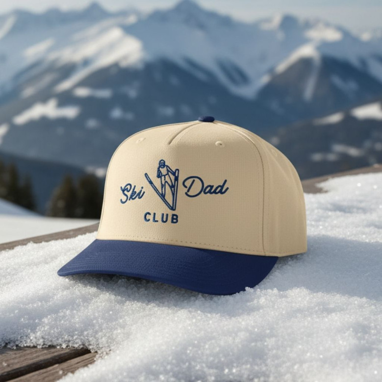 Ski Dad Club - Embroidered Mid Profile Baseball Cap