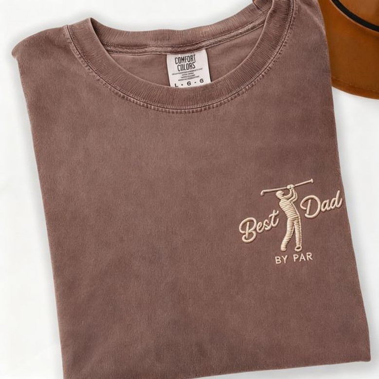 Top Golfing Dad Embroidered Comfort Colors T-shirt Top Golfing Dad Embroidered Comfort Colors T-shirt