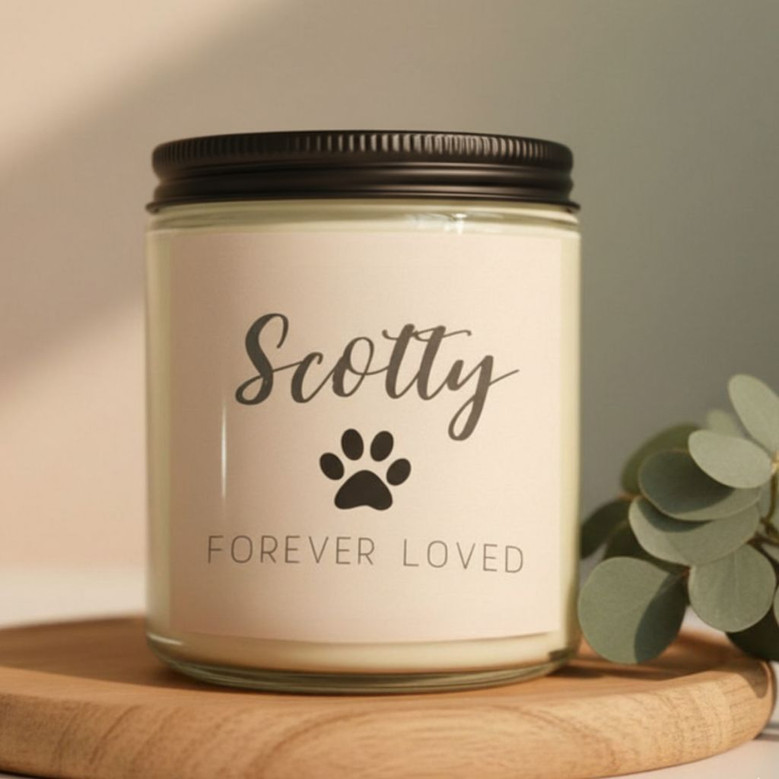 Tribute to a Loyal Friend Custom Pet Loss Soy Wax Candle 9oz