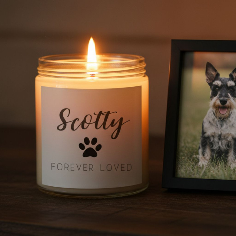 Tribute to a Loyal Friend Custom Pet Loss Soy Wax Candle 9oz