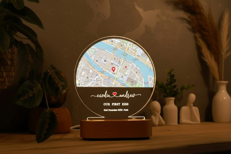 Where We Met Personalized City Map Memorial Light Night Where We Met Personalized City Map Memorial Light Night