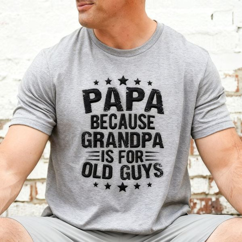 Young At Heart Papa Embroidered Comfort Colors T-shirt