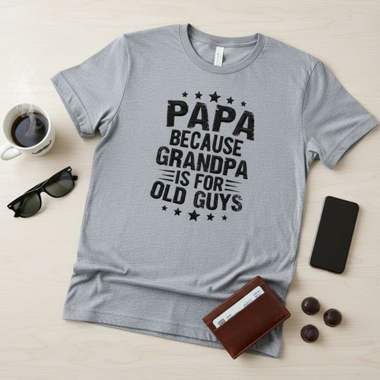 Young At Heart Papa Embroidered Comfort Colors T-shirt