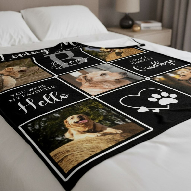 Always Near Personalized Pet Photo Collage Fleece Blanket Always Near Personalized Pet Photo Collage Fleece Blanket