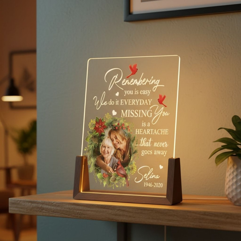 Beautifully Remembered Custom Photo Memorial Light Night