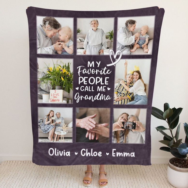 Capture Grandmas Love Custom Photo Collage Fleece Blanket Capture Grandmas Love Custom Photo Collage Fleece Blanket