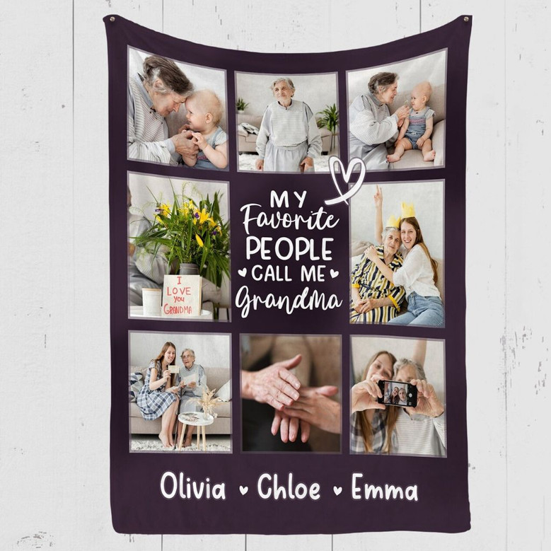 Capture Grandmas Love Custom Photo Collage Fleece Blanket Capture Grandmas Love Custom Photo Collage Fleece Blanket
