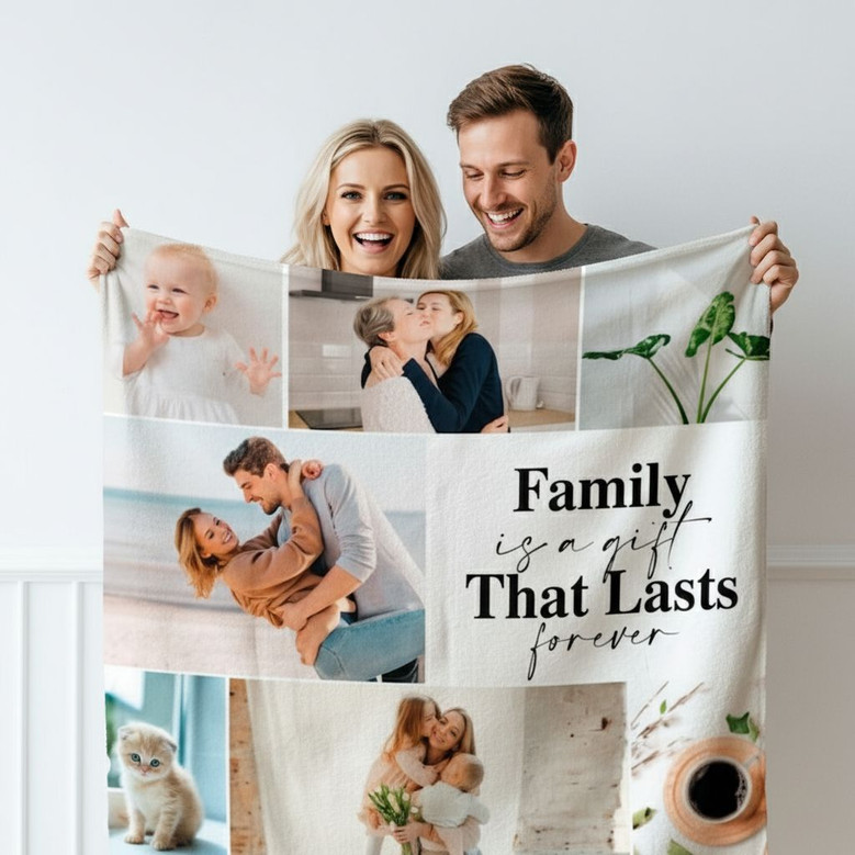 Captured Memories Custom Family Photo Collage Fleece Blanket